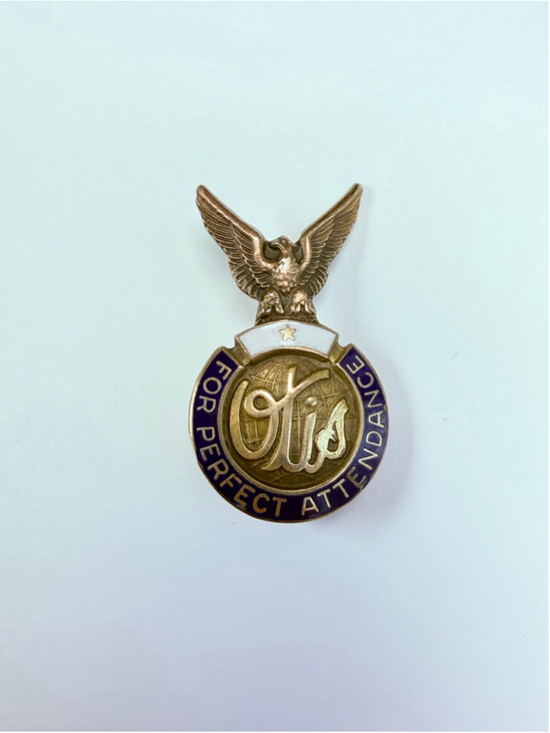 10K Solid Gold Otis Elevator Co. Emblem Employee Service Award Eagle Enamel Pin